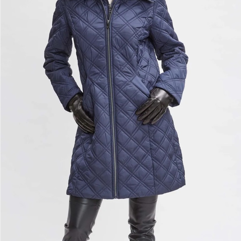 TAHARI QUILTED PUFFER COAT